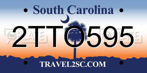 2TTO595 South Carolina License Plate