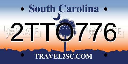 2TTO776 South Carolina License Plate
