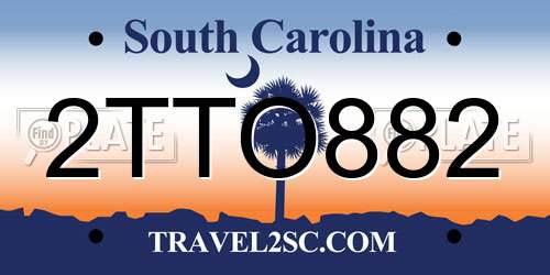 2TTO882 South Carolina License Plate