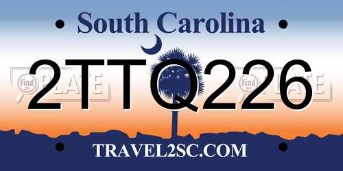 2TTQ226 South Carolina License Plate