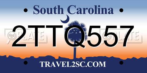 2TTQ557 South Carolina License Plate