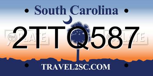 2TTQ587 South Carolina License Plate
