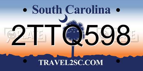 2TTQ598 South Carolina License Plate