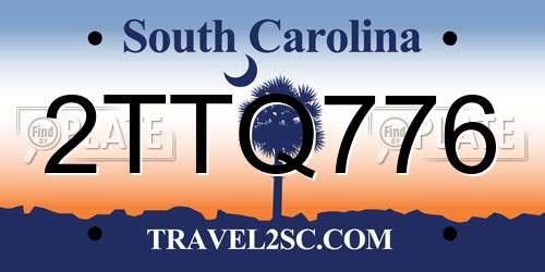 2TTQ776 South Carolina License Plate