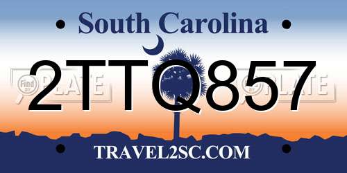 2TTQ857 South Carolina License Plate