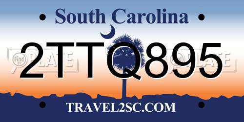 2TTQ895 South Carolina License Plate