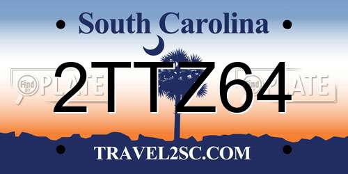2TTZ64 South Carolina License Plate