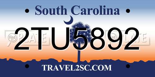 2TU5892 South Carolina License Plate