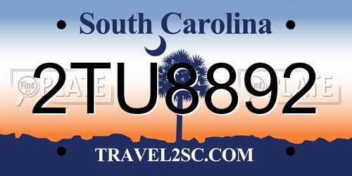 2TU8892 South Carolina License Plate