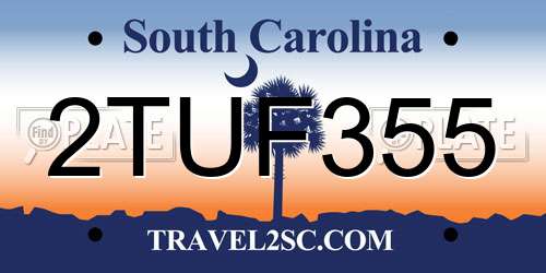 2TUF355 South Carolina License Plate