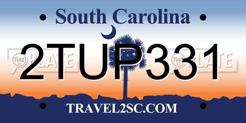 2TUP331 South Carolina License Plate