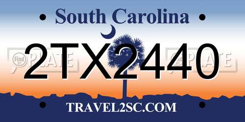 2TX2440 South Carolina License Plate