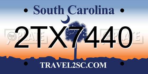 2TX7440 South Carolina License Plate
