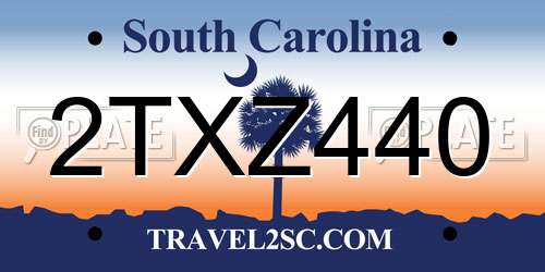 2TXZ440 South Carolina License Plate