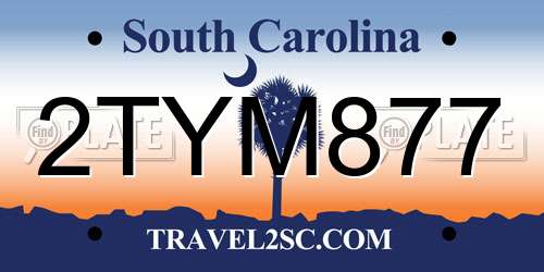 2TYM877 South Carolina License Plate