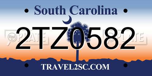 2TZ0582 South Carolina License Plate