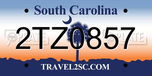 2TZ0857 South Carolina License Plate