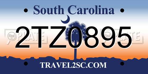 2TZ0895 South Carolina License Plate