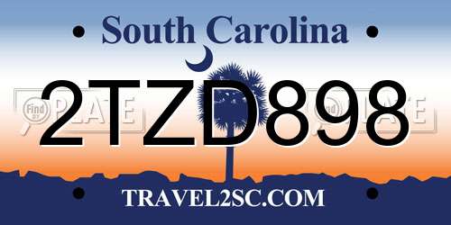 2TZD898 South Carolina License Plate