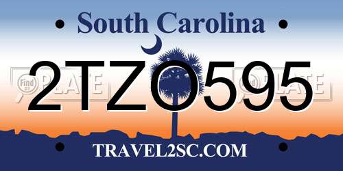 2TZO595 South Carolina License Plate
