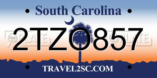 2TZO857 South Carolina License Plate
