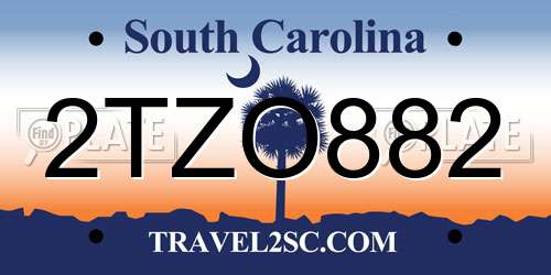 2TZO882 South Carolina License Plate