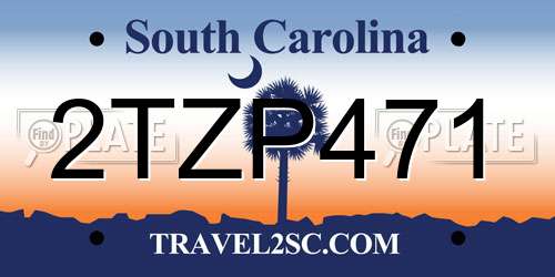 2TZP471 South Carolina License Plate