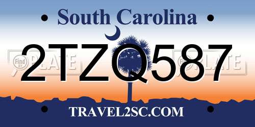 2TZQ587 South Carolina License Plate