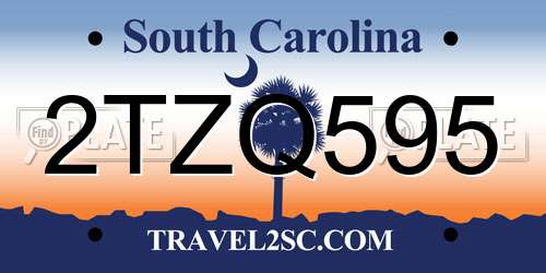 2TZQ595 South Carolina License Plate