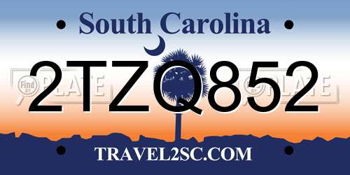 2TZQ852 South Carolina License Plate