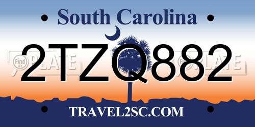 2TZQ882 South Carolina License Plate