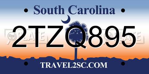 2TZQ895 South Carolina License Plate