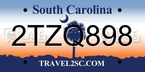2TZQ898 South Carolina License Plate