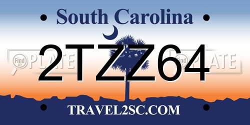 2TZZ64 South Carolina License Plate