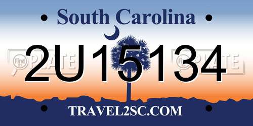2U15134 South Carolina License Plate