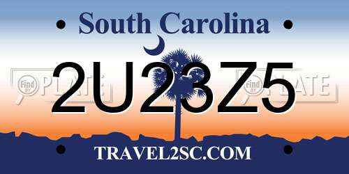 2U23Z5 South Carolina License Plate