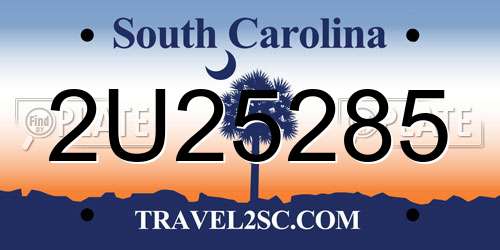 2U25285 South Carolina License Plate