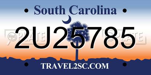 2U25785 South Carolina License Plate