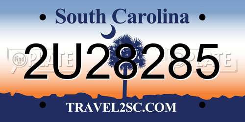2U28285 South Carolina License Plate
