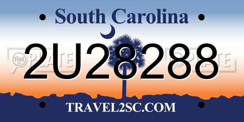 2U28288 South Carolina License Plate