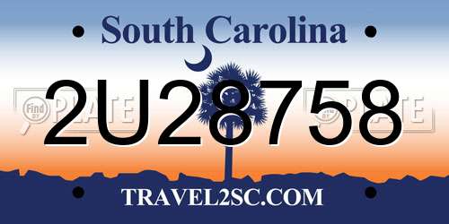 2U28758 South Carolina License Plate