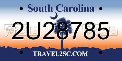 2U28785 South Carolina License Plate