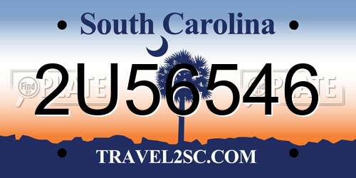2U56546 South Carolina License Plate