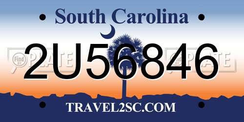 2U56846 South Carolina License Plate