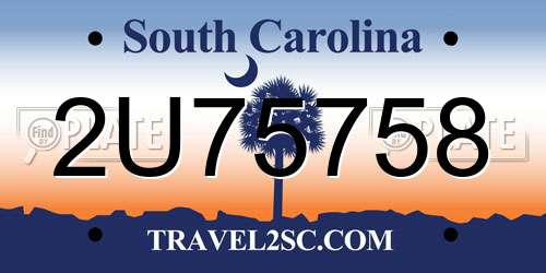2U75758 South Carolina License Plate