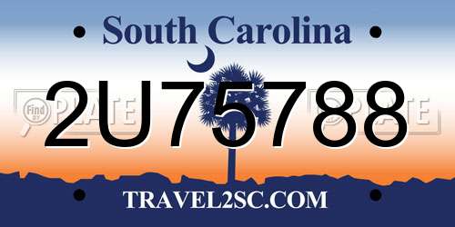 2U75788 South Carolina License Plate