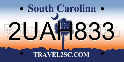 2UAH833 South Carolina License Plate