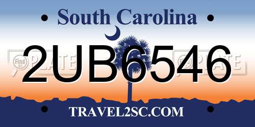 2UB6546 South Carolina License Plate