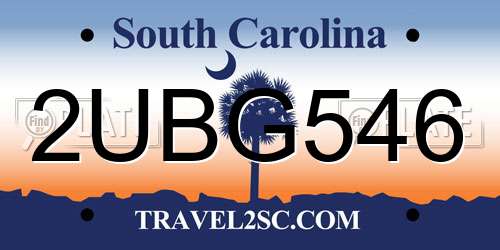 2UBG546 South Carolina License Plate