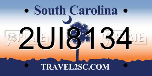 2UI8134 South Carolina License Plate